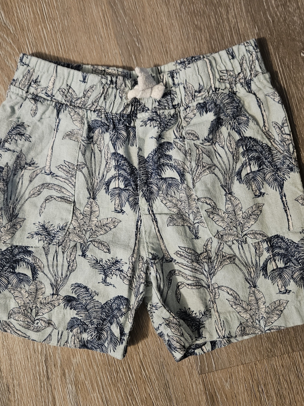 Ben Sherman Mint Green Palm-Print Pull-Tie Shorts